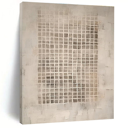 Unique Abstract Art Beige & Gray Textured Abstract, Minimalist Canvas Art HS299