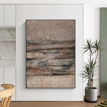 Gaint Canvas Art Brown & Gray Textured Abstract, Oversized Abstract Wall Art HS313