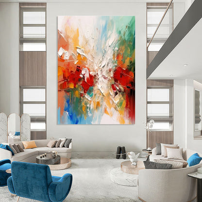 Multicolor Abstract Textured Art For Living Room and Art Studio WS445