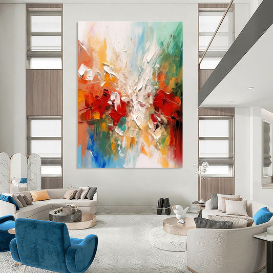 Multicolor Abstract Textured Art For Living Room and Art Studio WS445