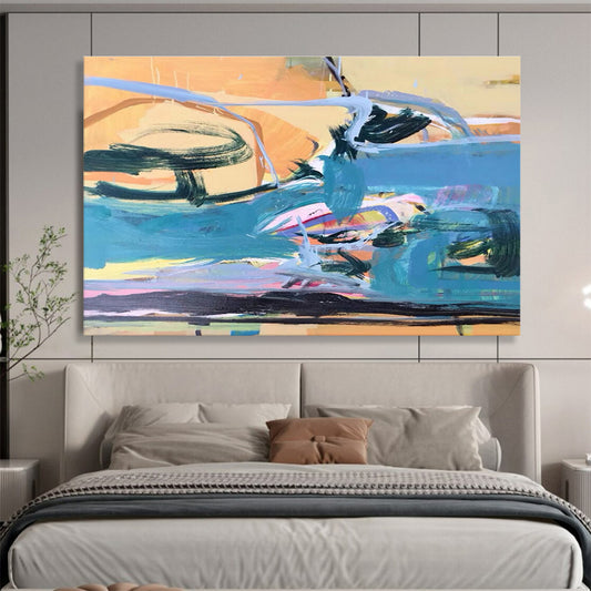 Extra Large Size Multicolor Abstract Dynamic Splash Art, Abstract Acrylic Painting WB167