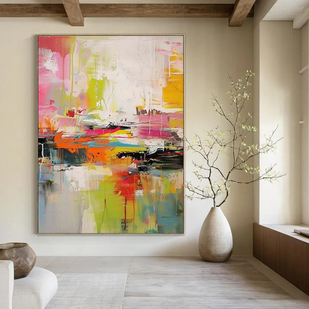 Multicolor Vibrant Abstract Expressionism Painting For Sale Online WS482