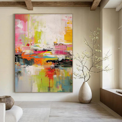 Multicolor Vibrant Abstract Expressionism Painting For Sale Online WS482
