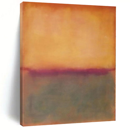 Hand-Painted Orange and Gray Abstract Color Field Painting For Sale HS054