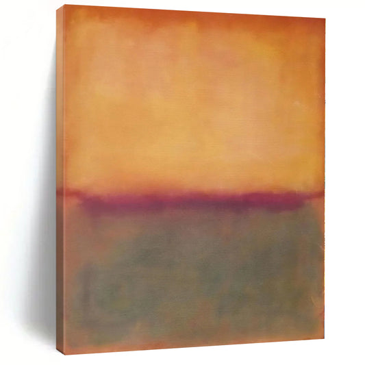 Hand-Painted Orange and Gray Abstract Color Field Painting For Sale HS054