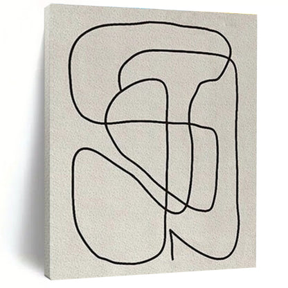 Hand Painting Single Line Abstract Art, Minimalist Canvas Art HS557