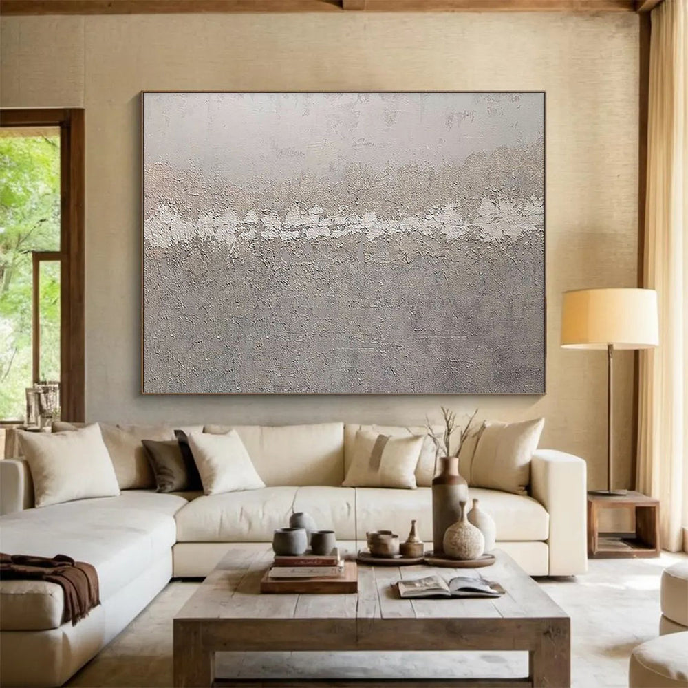 Minimalist Canvas Art Gray Textured Abstract Art HS636