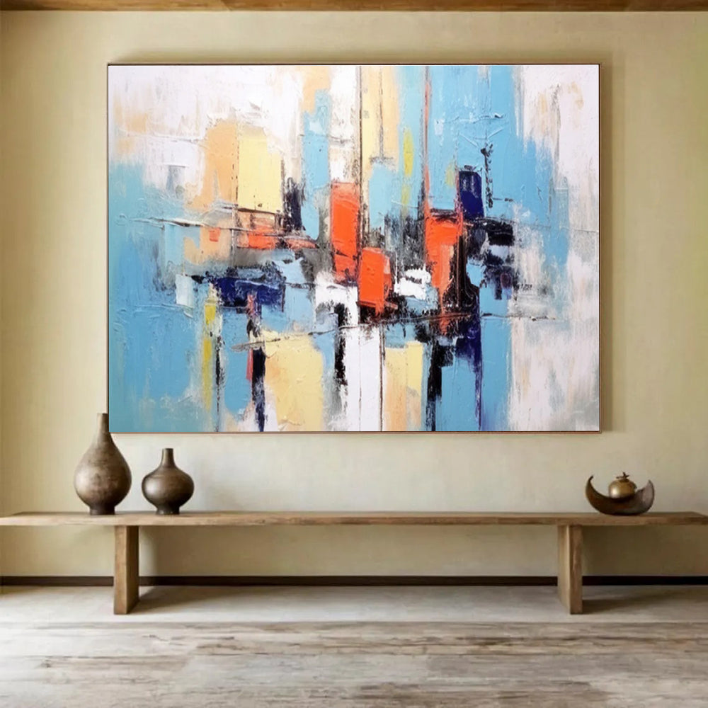 Oversized Canvas Art Multicolor Abstract Geometric Painting WB200