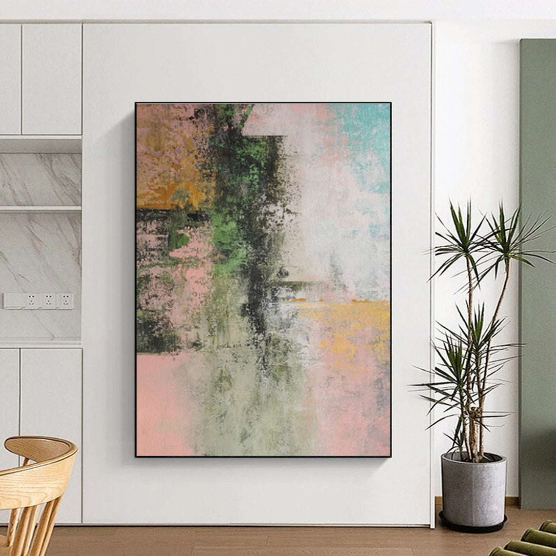 Handmade Art Multicolor Textured Abstract, Minimalist Canvas Art HS288