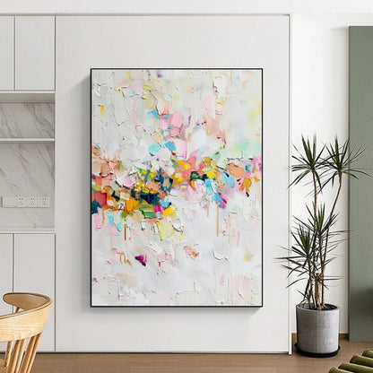 Unique Abstract Art Multicolor Textured Abstract Art HS662