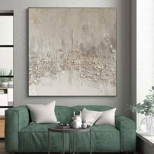 Minimalist Canvas Art Beige Textured Abstract Art HS596