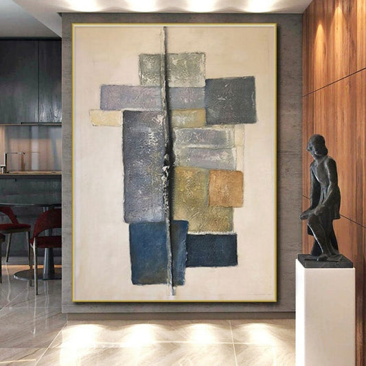 Minimalist Canvas Art Geometric Neutral Shapes Abstract Art HS573