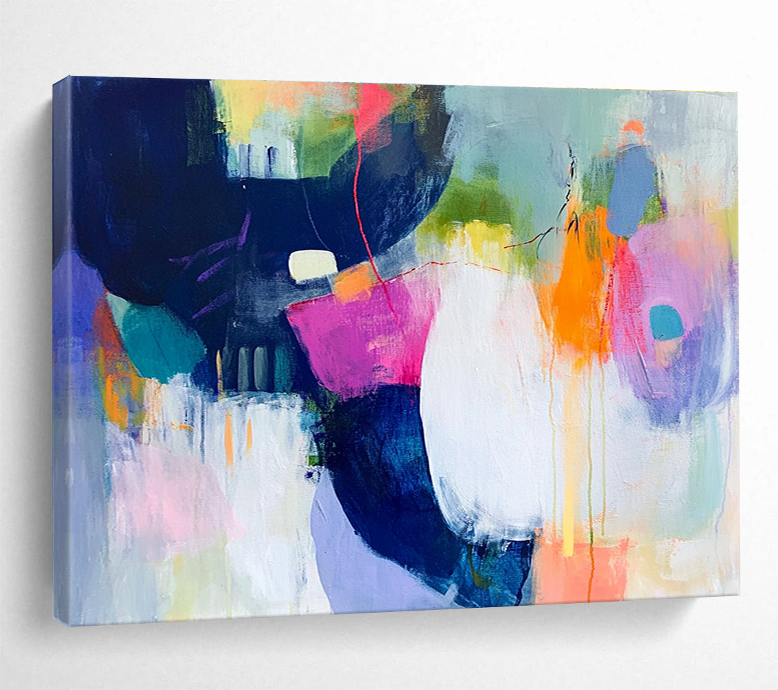 Hand Paintings with Multicolored Shapes, Abstract Expressive Theme Art WB315