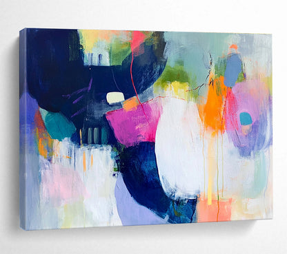 Hand Paintings with Multicolored Shapes, Abstract Expressive Theme Art WB315