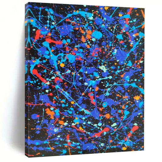 Unique Abstract Art Multicolor Splatter Abstract, Large Contemporary Wall Art HS453