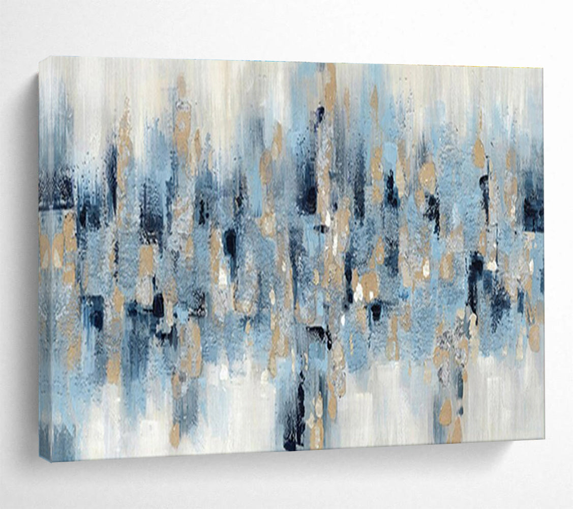 Contemporary Abstract Painting Blue Orange and White Coastal Sunset Abstract Painting WB339