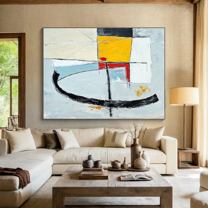 Large Size Multicolor Abstract Shape Painting For Sale HS128