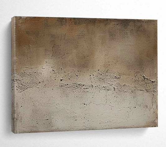 Horizontal Brown and Beige Textured Abstract Art WB227