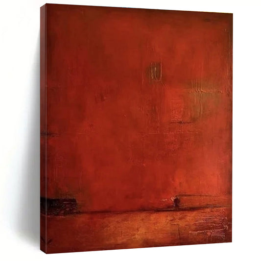 Hand-Painted Rich Red Textured Abstract Art, Large Size Acrylic Modern Art Paintings HS545