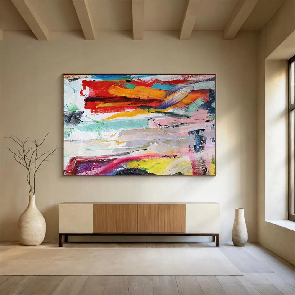 Big Size Multicolor Abstract Figurative and Landscape Painting WB086