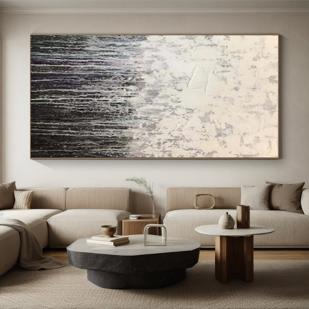 Cool Abstract Paintings with Black, White and Brown Colors, Abstract Geometric Theme HS498