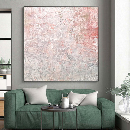 Hand-Painted Pink & Gray Textured Abstract, Acrylic Modern Art Painting HS291