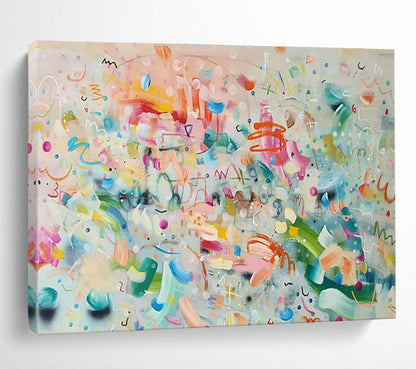 Modern Art Abstract Paintings Pastel and Bright Colors Playful Abstract Painting WB333