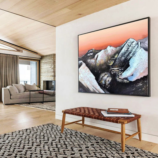 Extra Large Size Multicolor Abstract Mountain Landscape Painting WB128