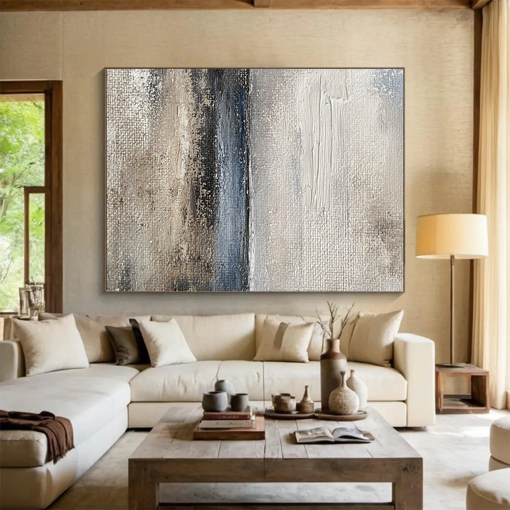 Hand-Painted Neutral Tones Seaside Abstract Art HS171