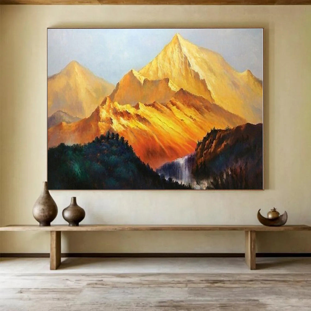Extra Large Size Golden Mountain Landscape Painting WB104