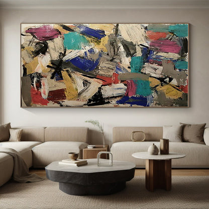 Handmade Art Colorful Abstract Expressionist Painting HS572