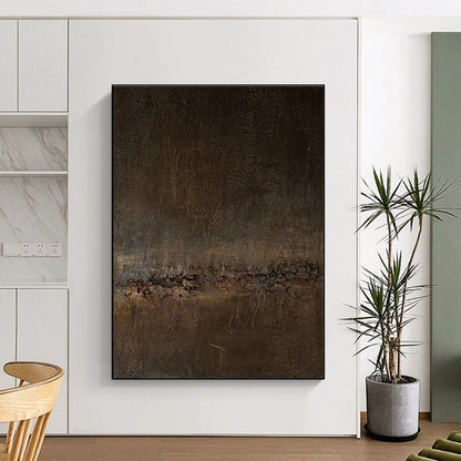 Handmade Art Brown Textured Abstract, Minimalist Canvas Art HS314