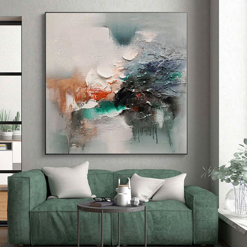 Handmade Art Multicolor Textured Abstract Painting For Sale HS097