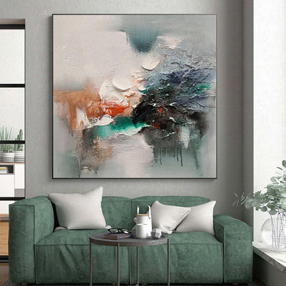 Handmade Art Multicolor Textured Abstract Painting For Sale HS097