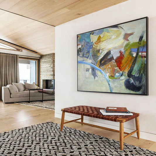 Huge Size Multicolor Abstract Expressionist Painting WB147