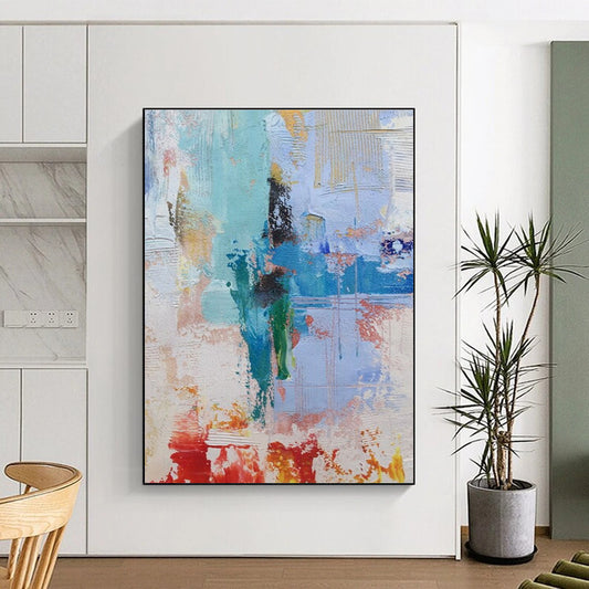 Unique Abstract Art Blue, Green, and Red Dynamic Abstract Art HS768