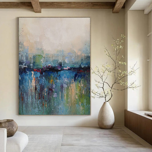 Multicolor Abstract Cityscape Painting For Sale Online WS493