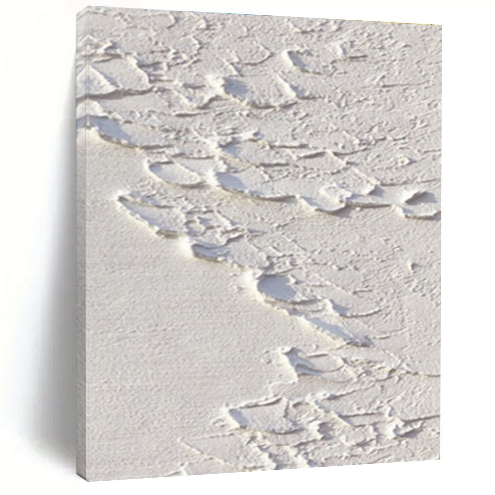 Minimalist Canvas Art White Textured Abstract Art HS744