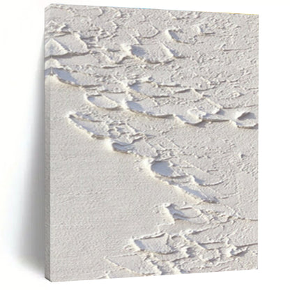 Minimalist Canvas Art White Textured Abstract Art HS744