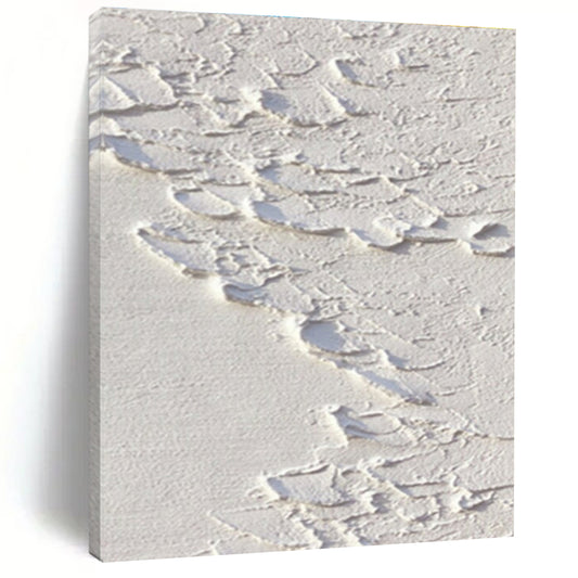 Minimalist Canvas Art White Textured Abstract Art HS744