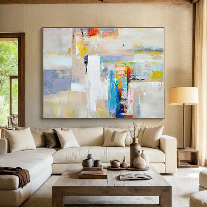 Hand Painted Art Multicolor Textured Abstract, Acrylic Modern Art Paintings HS274