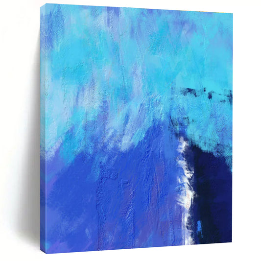 Acrylic Modern Art Paintings Blue and Turquoise Textured Abstract Painting On Canvas HS809