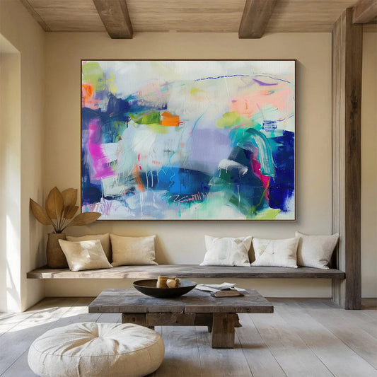 Huge Size Multicolor Abstract Expressionist Painting WB110