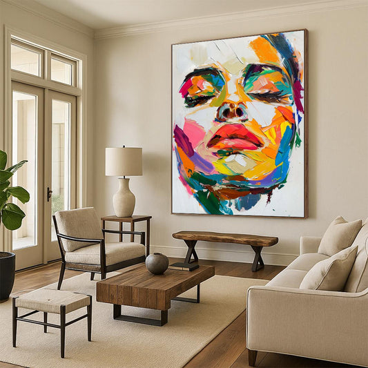 Multicolor Abstract Figurative Art For Living Room and Art Studio WS447