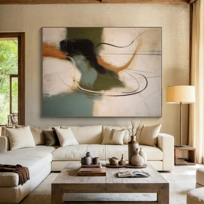 Hand Painted Art Multicolor Gestural Abstract, Modern Art Acrylic HS267