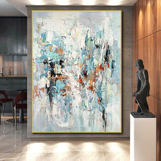 Modern Art Acrylic Multicolor Abstract Composition HS607