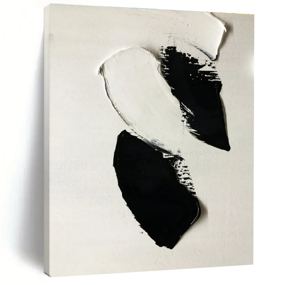 Black and White Textured Abstract Acrylic Painting HS564