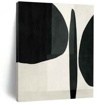 Hand Painted Art Black and White Geometric Abstract Painting On Canvas HS778