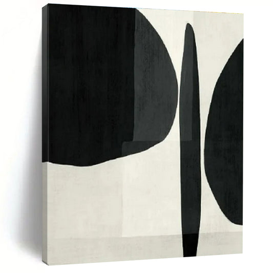 Hand Painted Art Black and White Geometric Abstract Painting On Canvas HS778