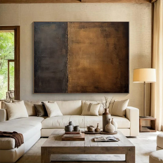 Cool Abstract Paintings Brown and Black Textured Abstract Art HS758